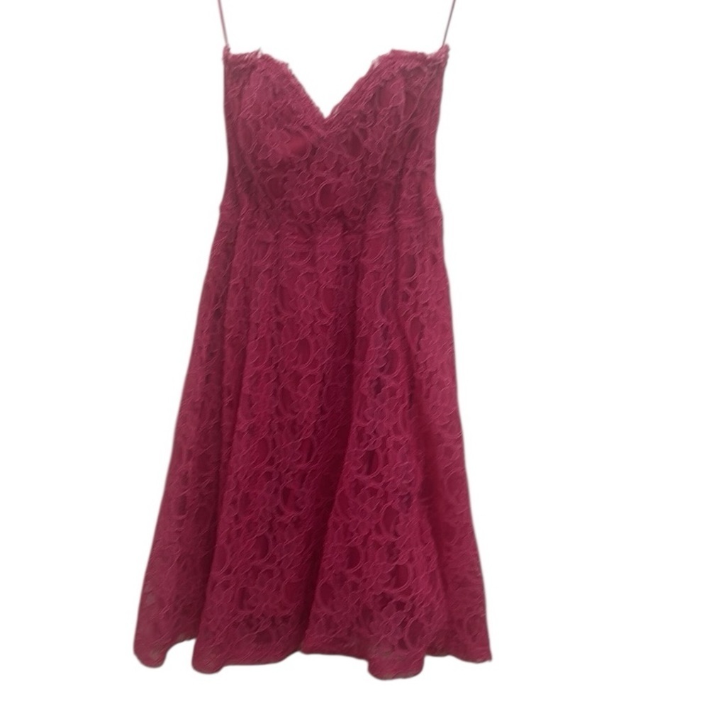 Neiman Marcus Strapless Pink Lace Dress - Picture 3 of 14